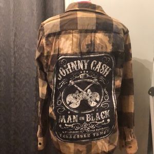 Upcycled Johnny Cash flannel